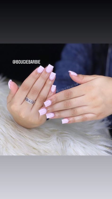 Regular Acrylic Nails Short, Blush Pink Short Nails, Short Pink Square Nails, Gym Nails, Eid Nails, Blush Pink Nails, Overlay Nails, Sweet Nails, Baby Pink Nails