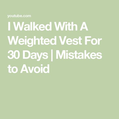 I Walked With A Weighted Vest For 30 Days | Mistakes to Avoid Chalene Johnson, Weighted Vest, 30 Day, To Share, Walking, Benefits, How To Wear