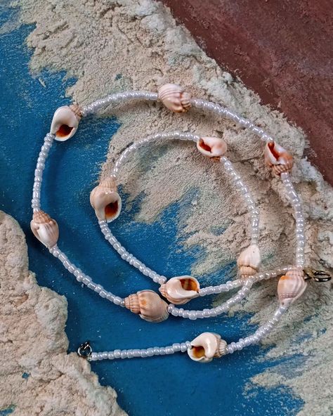 Shell necklace 🐚 🌊 🌊 Dive into elegance with our handcrafted shell necklace. Each shell tells a story of the sea. 🌊 #CustomJewelry #ShellNecklaces | Small business, business, beads, necklace, shells, orders | Sea Shell Necklace Diy, Shell Necklace Diy, Sea Shell Necklace, Seashell Necklace, Necklace Diy, Shell Necklace, Shell Necklaces, Beads Necklace, Sea Shell