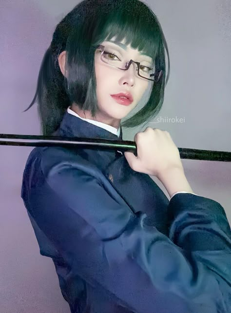 Maki Zenin Jujutsu Kaisen #cosplay Maki Zenin Realistic, Maki Zenin Hairstyle, Maki Zenin Makeup, Jujitsu Kaisen Cosplay, Maki Cosplay Jjk, Last Minute Cosplay Ideas, Anime Cosplay Ideas Female, Maki Zenin Cosplay, Jujutsu Kaisen Maki Zenin