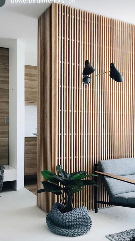 // Wood Wall Covering, Vstupná Hala, Wood Slat Wall, Slat Wall, Wooden Slats, A Living Room, Wood Slats, Decoration Design, Wooden Walls