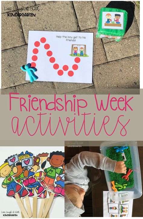 Activities to do with your class during Friendship Week.  Activities for math, literacy, and social studies!  Friendship week freebies! Friendship Week Activities, Friendship Theme Preschool, Friendship Preschool Crafts, Friendship Activities Preschool, Friendship Week, Preschool Friendship, Friendship Crafts, Friendship Lessons, Friendship Theme