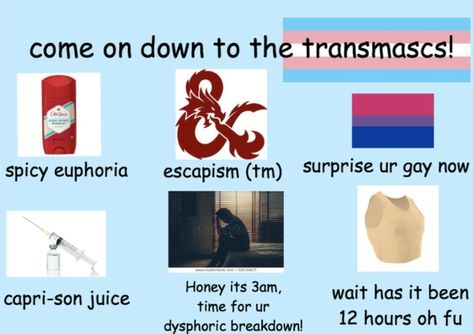 Trans Starter Kit, Dysphoria Hoodie, Transmasc Mlm Memes, Trans Starter Pack, Trans Masc Outfits Summer, Trans Masc Names, Trans Art Ftm Dysphoria, Trans Masc Aesthetic, Trans Aesthetic Ftm