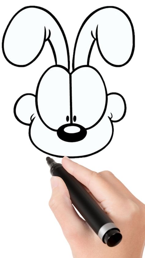 How to draw Odie from Garfield step by step | Drawing odie the dog easy Watch the video, we'll show you everything! Garfield Drawing Easy, How To Draw Garfield, Drawing Garfield, Garfield Drawing, Garfield Characters, Odie Garfield, Doodle Videos, Easy Drawing Steps, Garfield And Odie