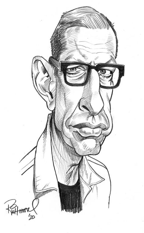 Tom Richmond Caricatures, Caricature Reference, Tom Richmond, Caricature Tutorial, Hush Puppy, Caricature Drawings, Desenho Tom E Jerry, Caricature Art, Jeff Goldblum