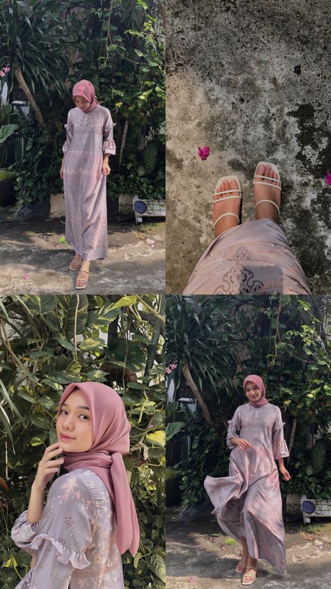 Hijab Poses Instagram, Raya Ootd Pose, Raya Pose Ideas, Ootd Poses Ideas, Ootd Photo Ideas, Ootd Poses Instagram, Raya Ootd, Ootd Raya, Pose Ootd