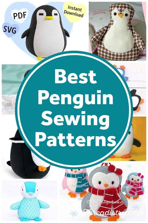 Diy Penguin Plush, Penguin Plush Sewing Pattern, Penguin Stuffed Animal Pattern, Penguin Stuffy Pattern, Penguin Pattern Sewing, Stuffed Penguin Sewing Pattern Free, Penguin Plush Pattern, Penguin Sewing Pattern Free, Penguin Pattern Templates Free Printable