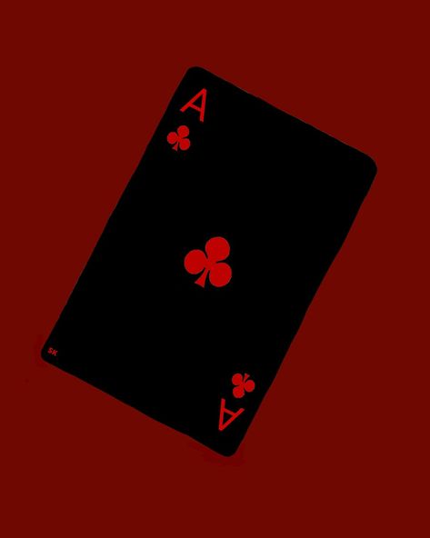 Clubs ♣️ is one of the four suits of playing cards in the standard French deck  It corresponds to the suit of Acorns in a German deck.  Its original French name is Trèfle which means "clover" and the card symbol depicts a three-leafed clover leaf. The Italian name is Fiori ("flower"). The English name "Clubs" is derived from the suit of Bastoni (batons) in Italian-Spanish suited cards. #clover #ace #cards #illustration #illustrationart #skillustration #sudevk #sk French Deck, Red Widgets Aesthetic, Ace Cards, Cards Illustration, Red Core, Lizzie Hearts, Red And Black Wallpaper, Disco Glam, Ace Card