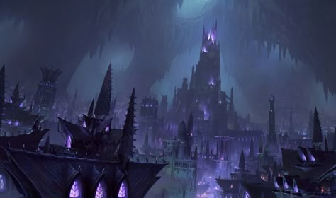 Dungeons Of Drakkenheim, Dark Fortress, Legend Of Drizzt, Mroczny Elf, Dnd Locations, City Concept, Fantasy Cities, Background Designs, Short I