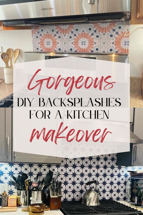 Gorgeous DIY Backsplash For a Kitchen Makeover Diy Peel And Stick Tile, Shop Tile, Diy Cabinet Doors, Tile Stickers Kitchen, Messy Kitchen, Diy Backsplash, Floor Kitchen, Kitchen Backsplashes, Classic Tile