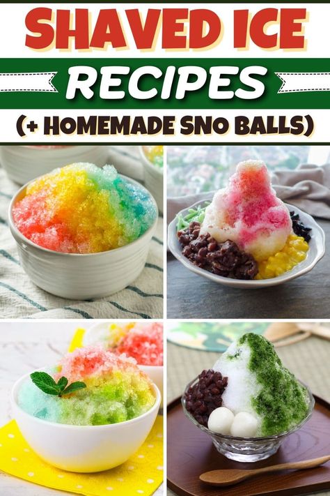 From snoballs to bingsu to halo-halo, these shaved ice recipes will take you to a sweet journey around the world! You'll never look at shaved ice the same way again. Jello Shaved Ice, Shave Ice Hawaii, Ice Recipes, Homemade Snow Cones, Shaved Ice Recipe, Watermelon Granita, Ice Recipe, Homemade Snow, Jello Flavors