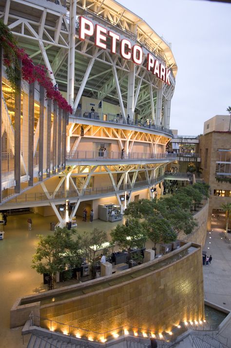 PETCO Park, home of the San Diego Padres San Diego Padres Baseball, Padres Baseball, Mlb Stadiums, Baseball Park, Petco Park, Cool Places, San Diego Travel, San Diego Living, San Diego Houses