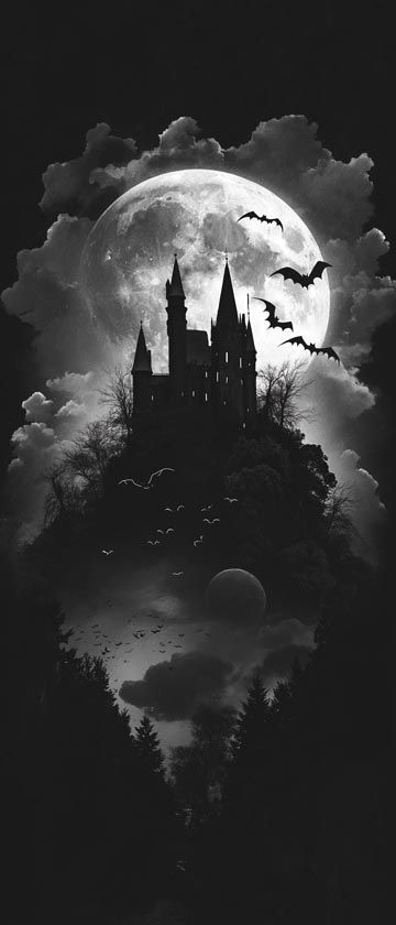 Get into the Halloween spirit with this creepy castle wallpaper, perfect for iPhone and Android users who enjoy gothic and spooky designs Gothic Fall Wallpaper, Gothic Aestethic, Creepy Castle, Castle Wallpaper, Castle Halloween, Gothic Wallpaper, Trippy Wallpaper, Wallpaper For Iphone, Halloween Scene