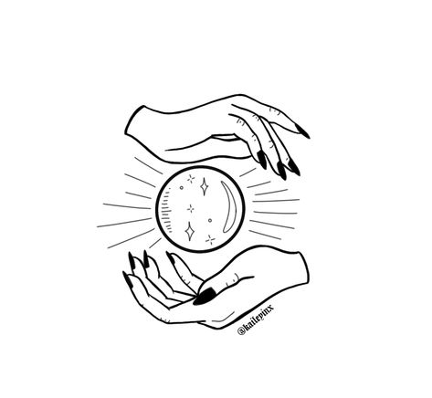 Witchy Drawings Art, Witchy Drawings, Crystal Ball Tattoo, Perfect Logo Design, Magic Doodle, Tattoo Style Art, Tarot Tattoo, Witch Drawing, Witch Tattoo