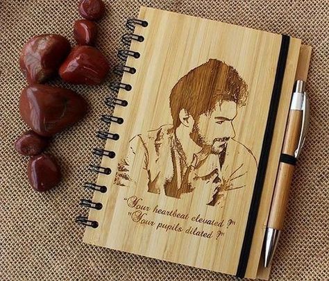 Personalized Wooden Notebook To Order Inbox Or Contact Whatsapp +923102674439 . . #notebook #personalized #design #gift #giftforthelovedone Laser Etched Glass, Wood Notebooks, Wood Journal, Wooden Notebooks, Happy Rakhi, Favourite Quote, Wood Art Design, Laser Cut Wood Crafts, Giveaway Gifts