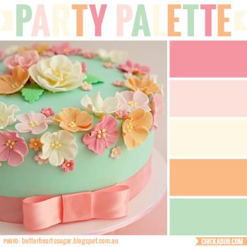 Party Pallete Color, Tea Party Colour Palette, Cake Color Schemes, Birthday Cake Color Palette, Cake Pallete, Tea Party Color Palette, Birthday Party Color Palette, Cake Color Palette, Party Palette