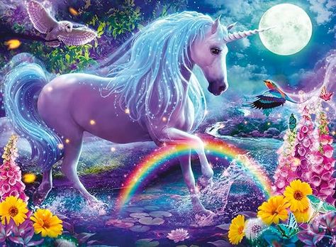 Amazon.com: Ravensburger Glitter Unicorn 100 Piece XXL Jigsaw Puzzle for Kids - 12980 - Every Piece is Unique, Pieces Fit Together Perfectly : Toys & Games Puzzle For Kids, Glitter Unicorn, Unicorn Pictures, Jigsaw Puzzles For Kids, Legendary Creature, White Horse, Puzzles For Kids, 5d Diamond Painting, Animal Theme