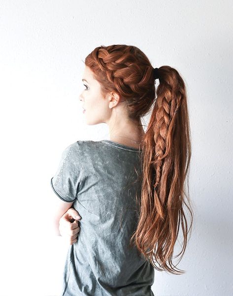 Freckled Fox, Gorgeous Braids, Braid Ponytail, High Ponytail Hairstyles, Ponytail Hairstyle, Double Braid, A Ponytail, Braided Ponytail Hairstyles, Cool Braid Hairstyles