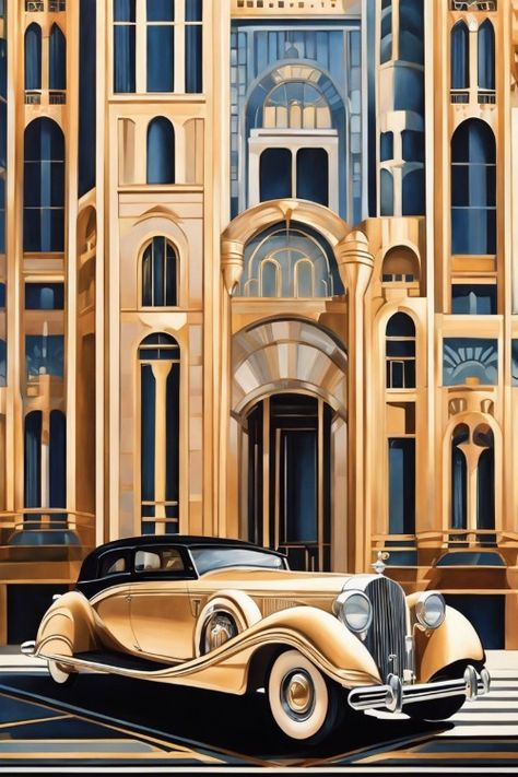 Art Deco Fantasy City, 1920s Art Deco Posters, Art Deco Arquitectura, Emotion Pictures, Art Deco Design Elements, Hollywood Art Deco, Art Deco City, Art Deco Drawing, Art Deco Advertising