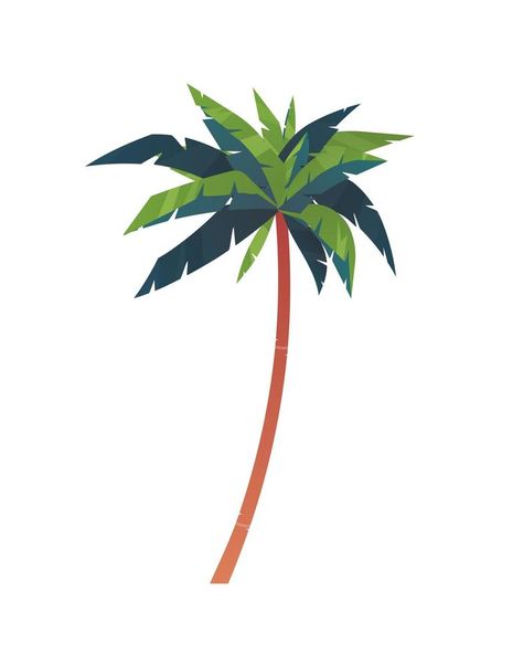 Cartoon palm tree with green leaves isolated on white background. Tropical plant icon from exotic summer location. Flat vector illustration. Palm Leaves Illustration, Palm Trees Illustration, Cartoon Palm Tree, Cartoon Props, Palm Tree Illustration, Palm Tree Icon, Palm Tree Vector, Plant Icon, Palm Tree Leaves