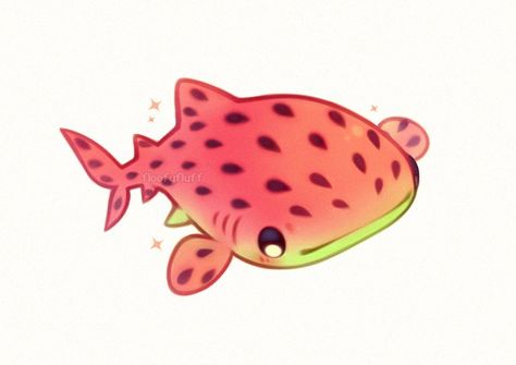 Cute Human Drawings Kawaii, Strawberry Animals Drawing, Shark Drawing, Watermelon Art, Shark Art, Cute Kawaii Animals, Cute Shark, Cute Animal Drawings Kawaii, Cute Fantasy Creatures