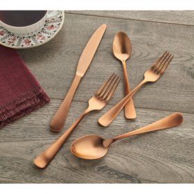 Copper Flatware, Stainless Steel Silverware, Cat Tree House, Steel Wool, Flatware Set, Simple Shapes, Flatware, Cambridge, The Hamptons