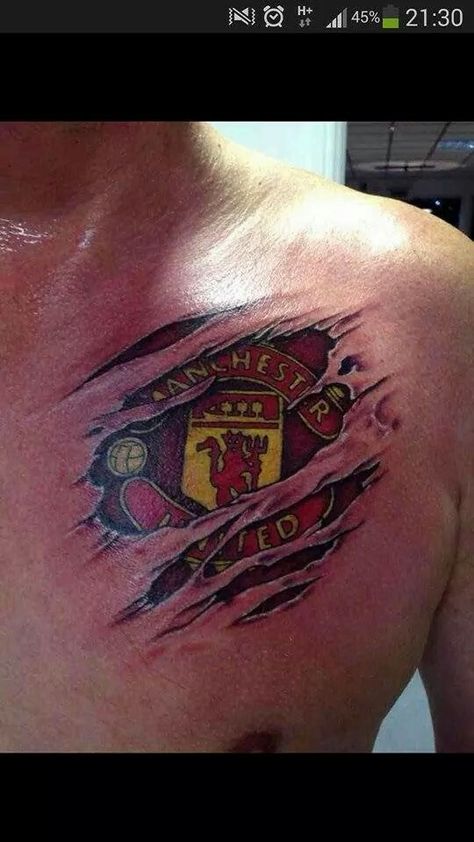 Manchester United Tattoo, Man Utd Tattoo, Chelsea Tattoo, Arm Tattoo Men, Soccer Tattoos, Ma Tattoo, Football Tattoo, Helmet Tattoo, Manchester United Wallpaper