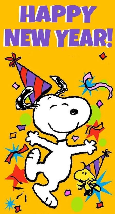 Happy New Year Drawing Ideas 2023, New Year Snoopy, Funny New Year Images, Snoopy Happy New Year, Snoopy Holidays, Snoopy New Year, New Year Drawing, Goodnight Snoopy, Peanuts Gang Christmas