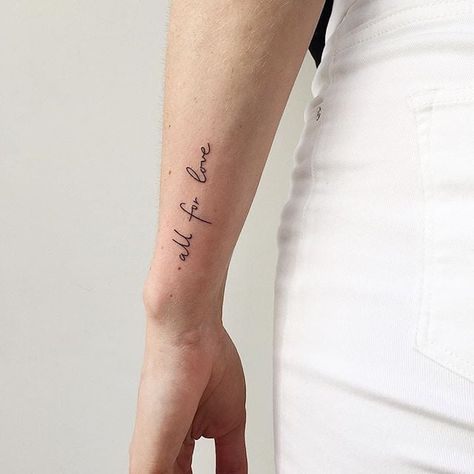 Wrist Tattoos Words, Love Quote Tattoos, Happiness Tattoo, Empowering Tattoos, Soul Tattoo, Cool Wrist Tattoos, Cute Tats, Wrist Tattoos For Guys, Love Tattoo