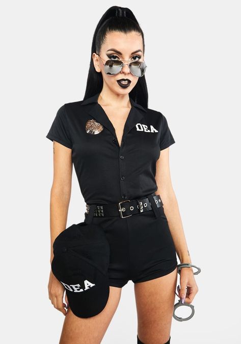 Romper Halloween Costume, Police Halloween Costumes, Officer Costume, Halloween Clothing, Costume Store, Army Girl, Black Doll, Insta Photo Ideas, Black Romper