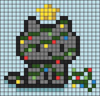 Holiday Pixel Art, Christmas Tapestry Crochet, Pixel Art Templates Easy, Cat Alpha Pattern, Pixel Art Chat, Perler Bead Ornaments Pattern, Star Perler, Pixel Art Noel, Christmas Pixel Art