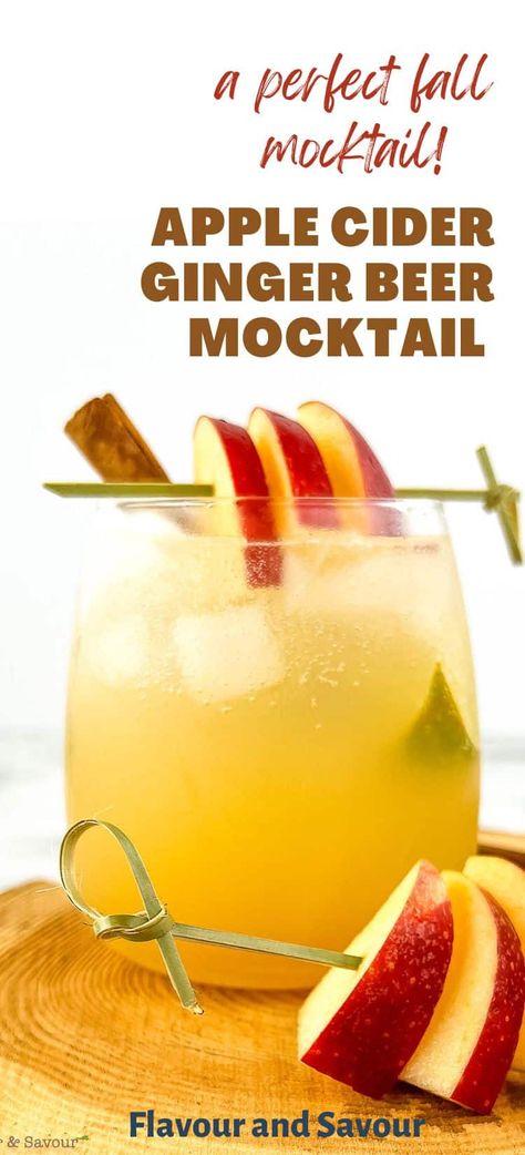 Non Alcoholic Fall Cocktails, Non Alcoholic Vodka, Ginger Mocktail Recipes, Cider Drinks Nonalcoholic, Fall Mocktails Non Alcoholic Recipes, Warm Non Alcoholic Drinks For Winter, Thanksgiving Drinks For A Crowd Nonalcoholic, Recipes With Ginger Beer, Fall Party Punch Non Alcoholic