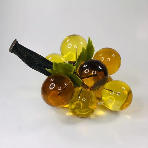 Vtg Jumbo Lucite Grapes Golden Honey Amber Faux Wood Stem | eBay Golden Honey, Vintage Purses, Vintage Lucite, Mid Century Decor, Faux Wood, Black Light, Vintage Sewing, Glass Collection, Collectable Items