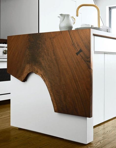 Kitchen Trends: Waterfall Edge Counter Tops - Callier and Thompson Butcher Block Waterfall Island, Butcher Block Waterfall, Waterfall Counter, Waterfall Island, Kitchen Trends, Counter Tops, Butcher Block, Countertops