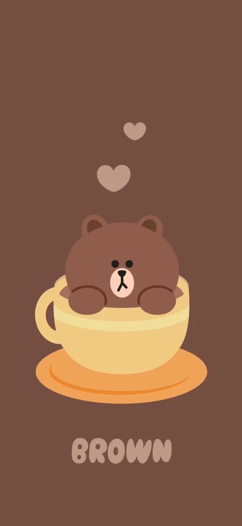 #Line Brown #Brown Wallpaper #Brown #Line Line Brown Bear, 100 Wallpaper, Wallpaper Homescreen, Chibi Cat, Lines Wallpaper, Mickey Mouse Wallpaper, Love Animation Wallpaper, Whatsapp Wallpaper, Cute Pastel Wallpaper