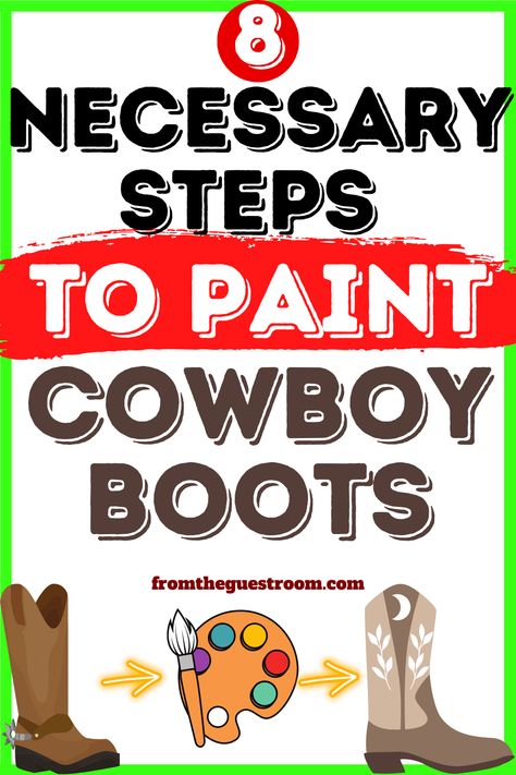 A cowboy boot is painted to have another look. How To Paint Cowboy Boots, Paint Cowboy Boots, Painting Cowboy Boots, Cowboy Boots Diy, Painted Cowboy Boots, Cowboy Boot Crafts, Painted Boots, Boots Diy, Craft Painting