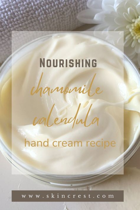 Close up of chamomile calendula hand cream with chrysanthemum flower and white towel on the cream colour background. Homemade Hand Cream, Hand Cream Recipe, Hand Cream Homemade, Diy Hand Cream, Diy Lip Balm Recipes, Diy Soap Recipe, Diy Deodorant, Cosy Blanket, Homemade Oatmeal