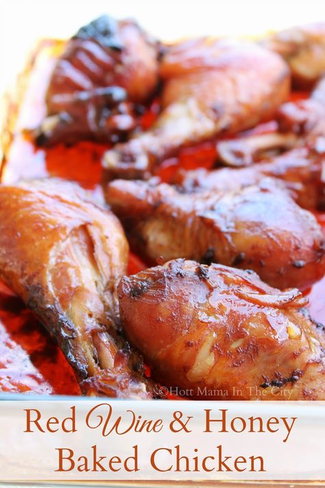 Red wine & honey baked chicken. Red Wine Recipes Cooking, Honey Baked Chicken Recipes, Browning Sauce, Cooking With Red Wine, Red Wine Chicken, Honey Baked Chicken, Red Wine Recipe, Baked Chicken Recipe, Honey Baked