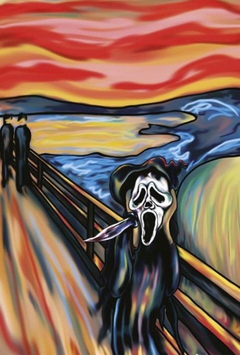 Scream Parody, Scream Painting, Scream Art, Ghostface Scream, Le Cri, Expressionist Artists, The Scream, Art Parody, Horror Movie Art