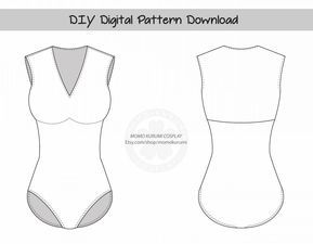 Momokurumi's Sailor Moon leotard pattern - On her website are instructions on how to assemble the leotard, which can be purchased from her Etsy shop. Leotard Pattern, Swimwear Sewing Patterns, Swimsuit Pattern Sewing, Diy Swimsuit, Bodysuit Pattern, Bra Sewing Pattern, Swimwear Pattern, Swimsuit For Women, Diy Clothes Design