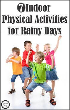 7 super fun indoor physical activities for rainy days - using some simple objects from around the house or no equipment at all. Pe Worksheets, Indoor Physical Activities, Activities For Rainy Days, Indoor Pe, Games For School, Simple Objects, Games For Kids Classroom, Clothes Lines, Pe Activities