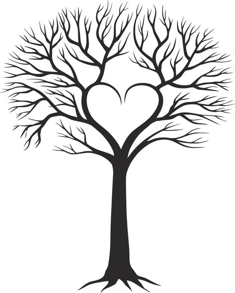 Family Tree With Heart CDR File Family Tree Drawing, Family Tree Painting, Family Tree Tattoo, Family Tree Template, Tree Templates, Wood Burning Patterns, Heart Tree, Tree Drawing, Tree Tattoo