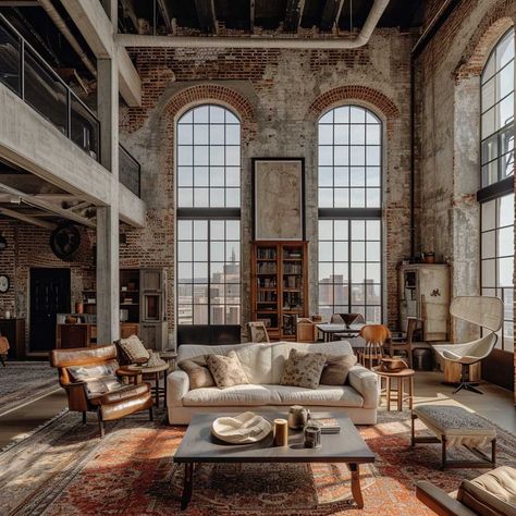 Embrace the Fusion of Industrial Chic in Your Interior Design • 333+ Images • [ArtFacade] Urban Chic Interior Design, Industrial Glam Decor, Bedroom In Blue, Industrial Style Interior Design, Style Hacienda, Industrial Chic Interior, Loft Style Living, Industrial Chic Interior Design, Industrial Chic Design