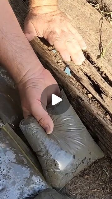 Hometalk on Instagram: "Fill Ziploc bags with concrete...🤯" Concrete Bags, Concrete Pad, Ziplock Bags, Cabin Ideas, Side Yard, Concrete Patio, April 29, Home Repairs, Yard Ideas