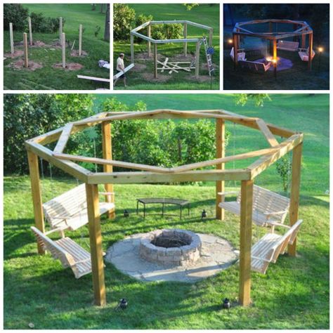 DIY Porch Swing Fire Pit....these are awesome DIY Pallet & Wood Ideas! Pallet Fire Pit, Fire Pit Swings, Diy Porch Swing, Fire Pit Furniture, Pallet Patio, Patio Fire Pit, Diy Porch, Fire Pit Designs, Pallet Outdoor