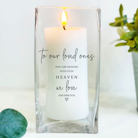 In Memory Wedding, Wedding In Memory, Candle For Wedding, Candle Memorial, Memory Candle Wedding, Soy Pillar Candles, Memory Wedding, Memory Table, Wedding Candle