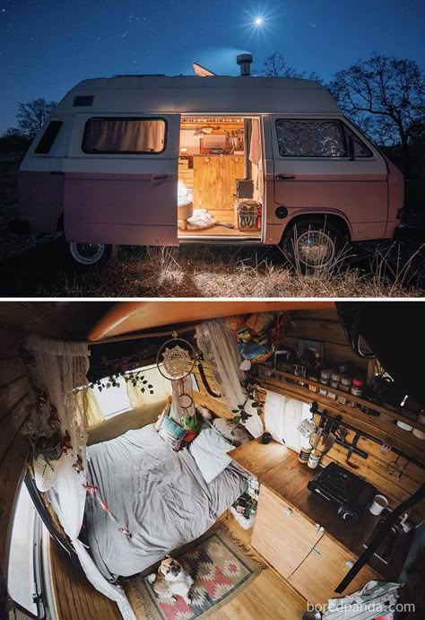 This Car Means Everything To Me And It’s Crazy How Happy I Get Putting All My Money And Effort Into This Home Vw T3 Camper, Kombi Motorhome, Conversion Van, Bus Living, Kombi Home, Van Life Diy, Combi Vw, Mini Camper, Bus Life