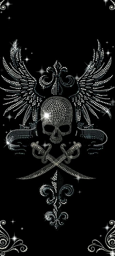 Rhinestone Wallpaper Iphone, Black Bling Wallpaper, Y2k Cross Wallpaper, Stone Wallpaper Aesthetic, Rhinestone Wallpaper, Mall Goth Wallpaper, Emo Wallpapers, Sugar Skull Artwork, Goth Wallpaper