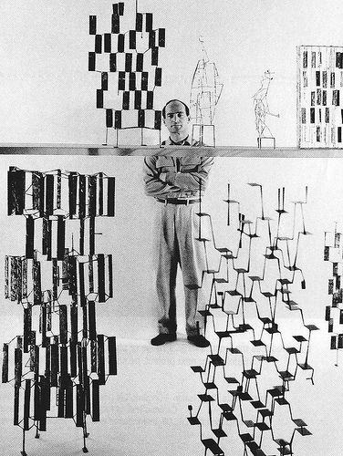 Incredible photograph of sculptor Harry Bertoia with some of his work. Harry Bertoia Sculpture, Patio Renovation, Product Knowledge, Harry Bertoia, Sculpture Installation, Modern Sculpture, Metal Sculpture, Artist At Work, Visual Artist