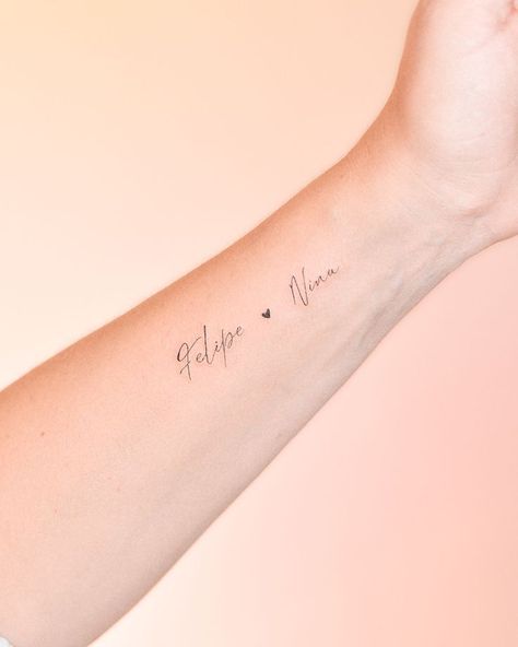 2 Name Tattoos For Women, Fine Line Children Tattoo, 2 Kids Names Tattoos For Women, Elegant Name Tattoos, Mason Tattoo Name, Child’s Name Tattoo Dainty, Feminine Name Tattoos, Fine Line Name Tattoo Arm, Fine Line Kids Name Tattoo